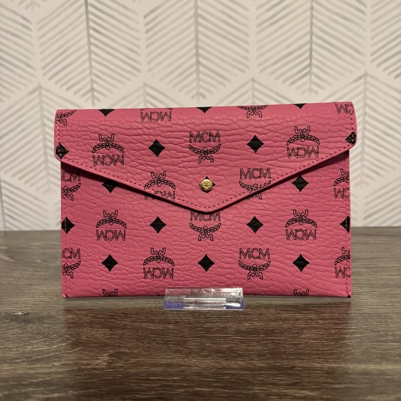 MCM Vibrant Pink Envelope Clutch - Picture 1 of 4